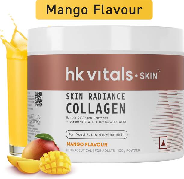 hk vitals Skin Radiance Marine Collagen, Mango | Collagen Peptides with Vitamin C, E