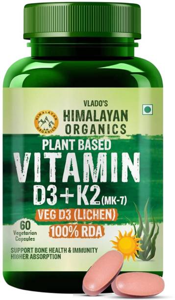 Vlado's Himalayan Organics Vitamin D3 K2 MK7 | Plant Based Veg Vitamin D3 Tablets For Men & Women