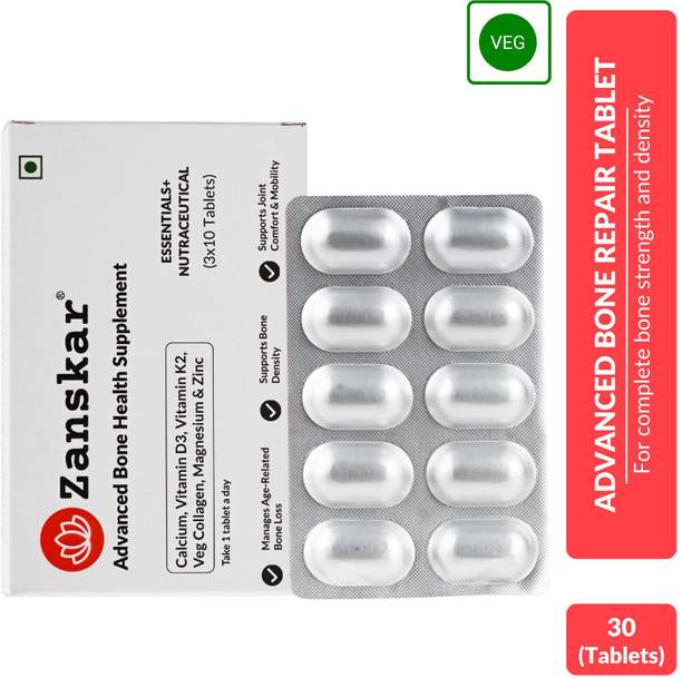 Zanskar Advanced Bone Repair Tablet (1200mg) with Calcium, Vitamin D3 & K2 | 100% Veg
