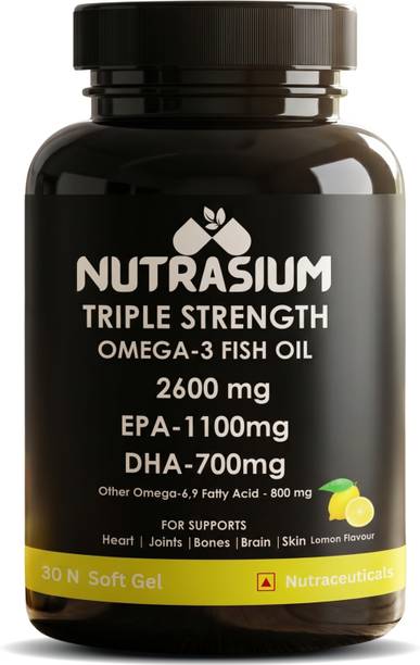 NUTRASIUM Triple Strength Omega-3 Fish Oil | For Support Heart, Joint, Skin, Eyen Health.