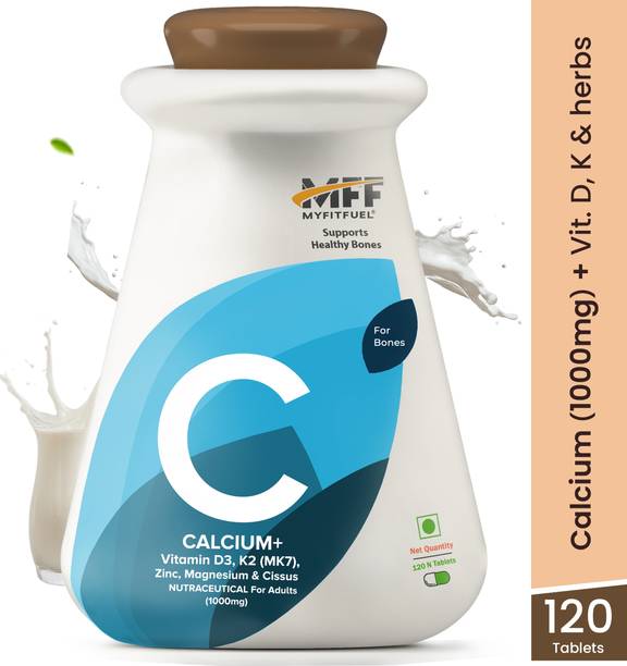 MyFitFuel Calcium 1000mg (120 Tablets)+ Vitamin D3, K2 (MK7), Zinc, Magnesium & Cissus