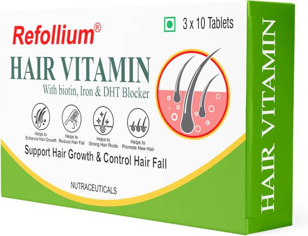 Refollium Hair Vitamins with DHT Blockers & Biotin for Hair Regrowth & Hairfall Control
