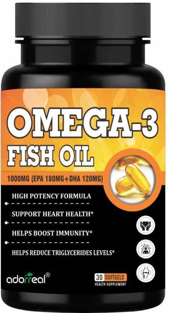Adorreal Omega 3 Fish Oil 1000mg Softgels – 180mg