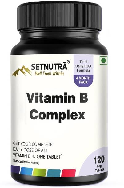 SETNUTRA Vitamin B Complex Tab | 100% RDA Vit B12, B1, B2, B3, B5, B6, B9 & Biotin