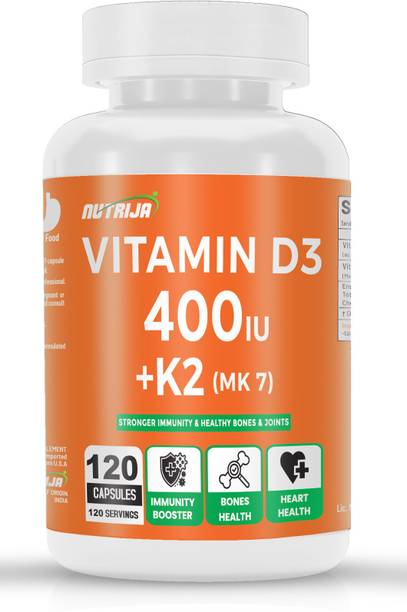 NutriJa Vitamin D3 400 IU + K2 55 mcg as MK-7 Supplement