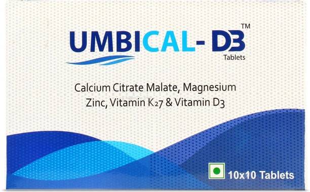 TQ Wellness UMBICAL D3 Calcium Citrate Malate with Vitamin D3 & K27 Tablets