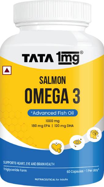 TATA 1mg Salmon Omega 3 Fish Oil 1000mg,Fish Oil Capsule with Omega-3