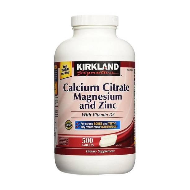KIRKLAND Signature Calcium Citrate Magnasium Zinc Vitamin D3 500 mg