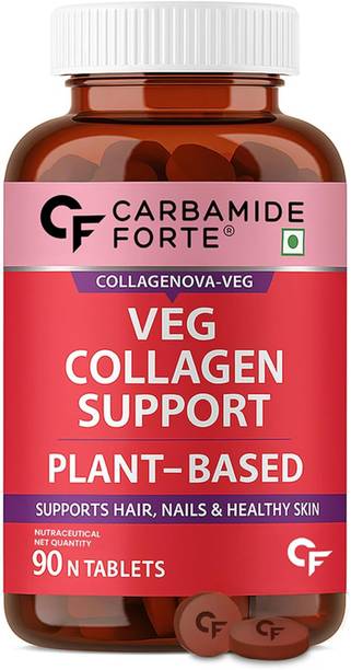CARBAMIDE FORTE 100% Veg Collagen Supplement - Plant Based Collagen Powder Tablets for Skin