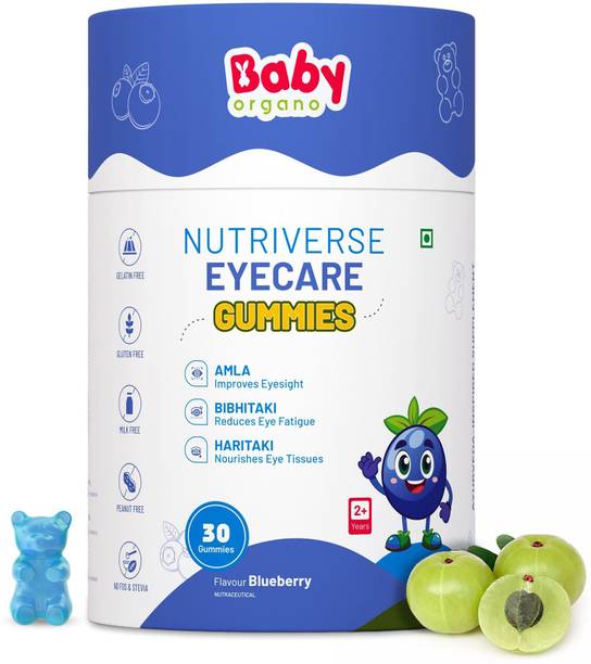 BabyOrgano Nutriverse Eye Care Gummies for Kids (2-15yrs) | Reduces Eye Stress | Blueberry