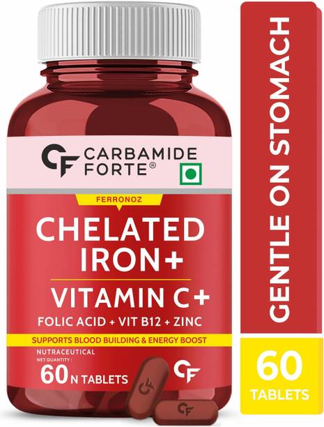 CARBAMIDE FORTE Chelated Iron Tablets for Women & Men with Folic Acid | Iron Supplement