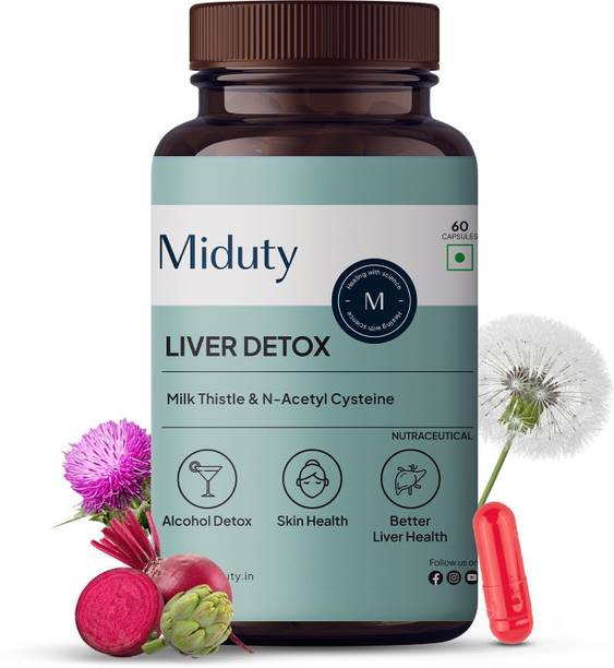 Miduty Liver Detox - Milk Thistle with NAC 900mg for Fatty Liver - Pigmentation -Detox