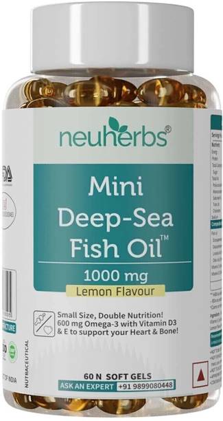 Neuherbs Mini Deep Sea Fish Oil - Omega 3 1000 mg EPA & DHA With Vitamin D3 & E