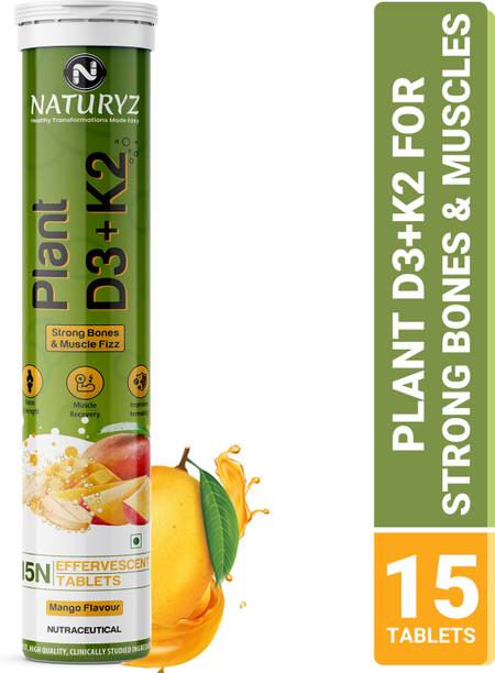 NATURYZ Plant Vitamin D3 K2 for Stronger Immunity Bone & Heart Health (Mango Flavour)