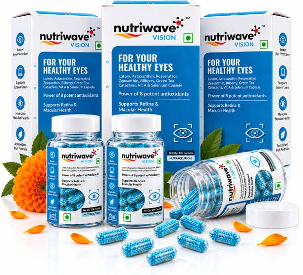 Nutriwave Vision Eye Care Capsules for Eye Health & Vision Support, Veg