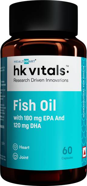 HEALTHKART Fish oil (1000 Omega 3, with 180 mg EPA & 120 mg) for brain, heart and eye health
