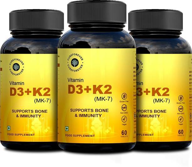 CureForever Vitamin D3 Supplement Supports Bone & Immunity, Vitamin D3 K2 for Men & Women