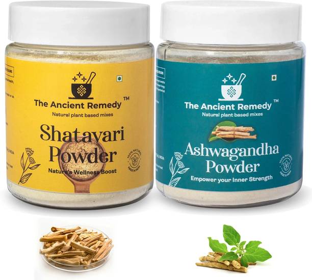 THE ANCIENT REMEDY Combo of Pure Ashwagandha and Shatavari Powder - 110 gm each
