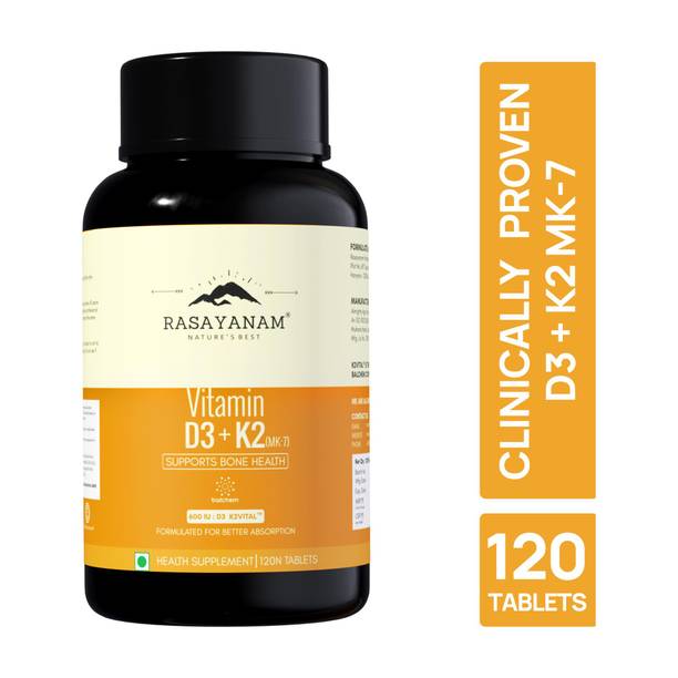 Rasayanam Vitamin D3 K2(MK-7) | For Bone Strength, Heart Health & Immunity