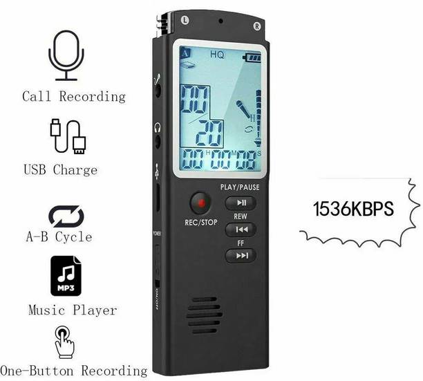 Bzrqx 8GB Voice Activated Mini Digital Sound Audio Recorder Dictaphone MP3 Player 8 GB Voice Recorder