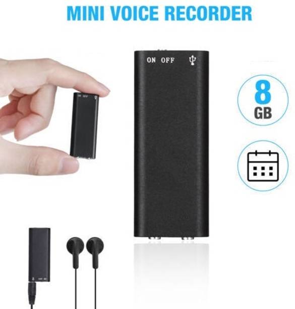 Bzrqx Spy HD Hidden Micro 4K Digital Sound Voice Audio Recorder 8GB Inbuilt Small Size 8 GB Voice Recorder