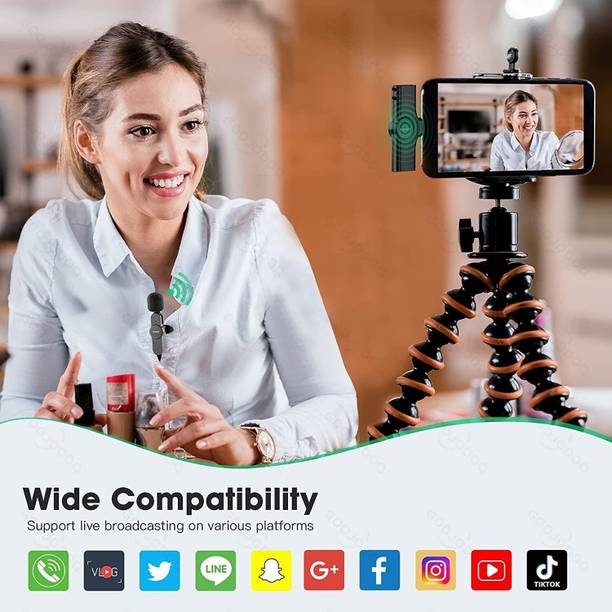 Tobo Wireless Microphone for Phone, Lavalier Microphone for Video Recording, 2.4GHz 1 GB Voice Recorder
