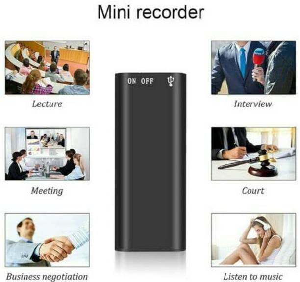 Bzrqx Smallest Size Mp3 Player Digital Recording Spy Hidden HD Voice Audio Recorder 8 GB Voice Recorder