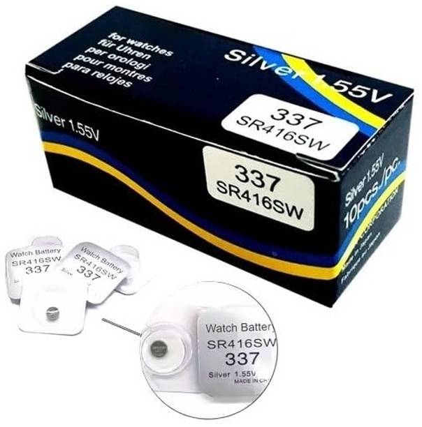 FREDI HD PLUS 10 Piece Earpiece Battery Cell 337 (SR416SW) 1.55V Silver Oxide Cell NA Voice Recorder