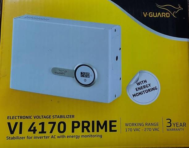 V-Guard VI 4170 4kva 170v volatge stabiolilzer for 1.5 Ton A.C (170V to 270V) voltage stabilizer  (off-white)