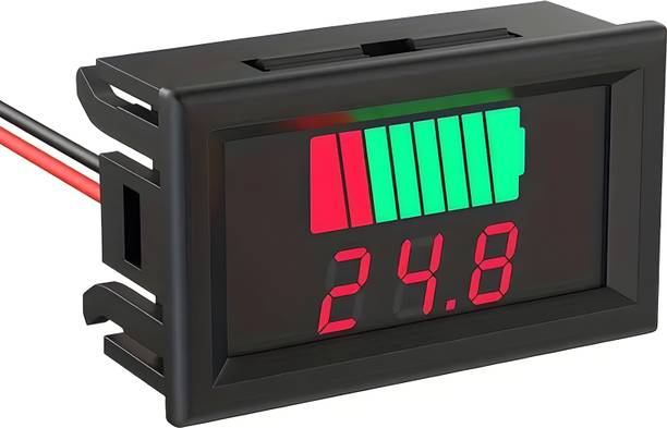 Robo Ocean [Pack of 1] Car Battery Charge Level Indicator (12V-72V) LED Display Voltmeter