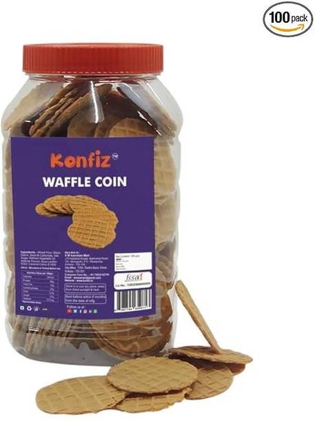KONFIZ Waffle Coin | Crunchy Waffle Coins | Healthy Snacks Waffles