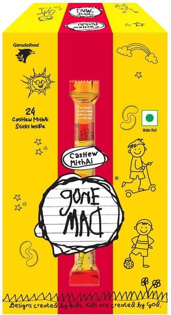 Gone Mad Premium Cashew Mithai Wafer Sticks – 24 Sticks Crispy, Creamy Snack Wafer Rolls
