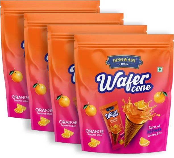 Dingwani Foods Orange Wafer Cone – A Zesty Crunch in Every Bite! Wafers