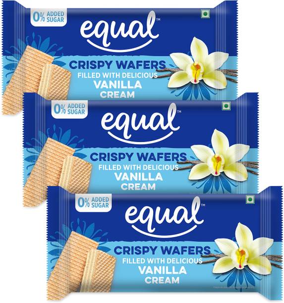 Equal Vanilla Wafer Bar (Sugar-Free) | 0% Added Sugar | Flavoured Crispy Creamy Wafers