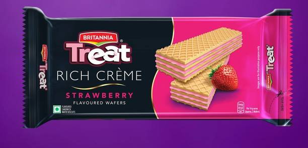 BRITANNIA Treat Rich Creme Strawberry Wafers