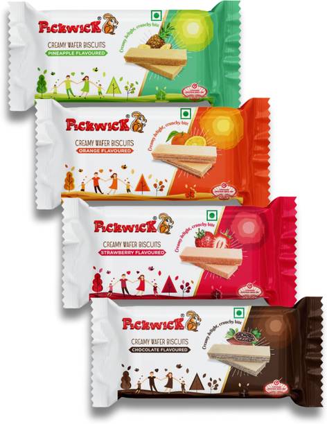 Pickwick Assorted pack of Chocolate,Orange,Pineapple,Strawberry Flavoured Wafer Biscuits Wafers