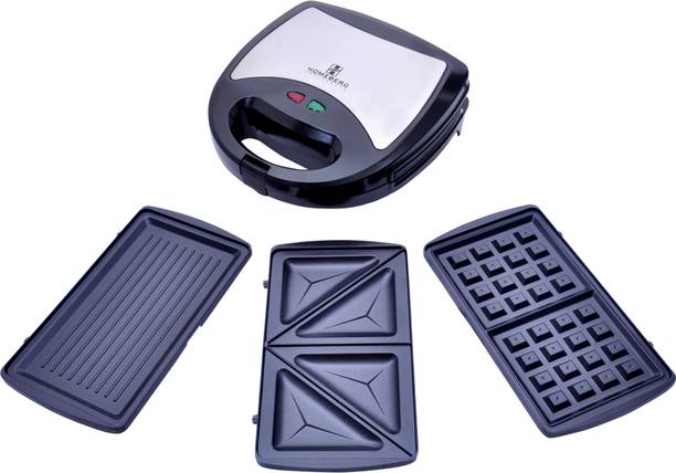 Homeberg by homeberg 3 in 1 Toast, Grill Sandwich & Waffle Maker. HG 360 Toast, Grill, Waffle