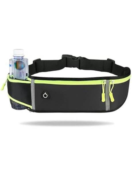 Kidzhut Running Belt Bag with Foldable Water Bottle Holder Fanny Pack Sports Waist Pack Running Belt