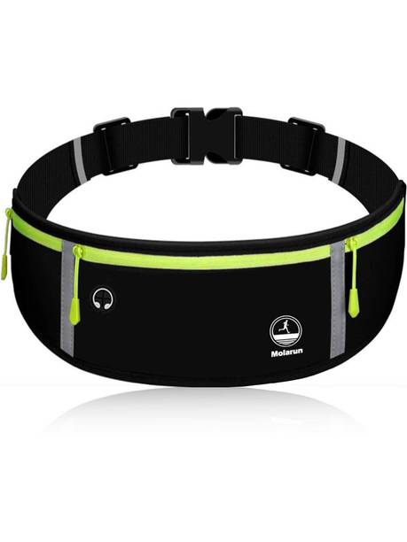 BIZTOS Running Belt Bag with Foldable Water Bottle Holder Fanny Pack Sports Waist Pack Running Belt