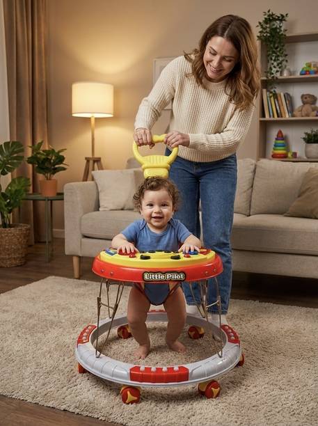 Little Pilot Musical Activity Walker With Parent Rod