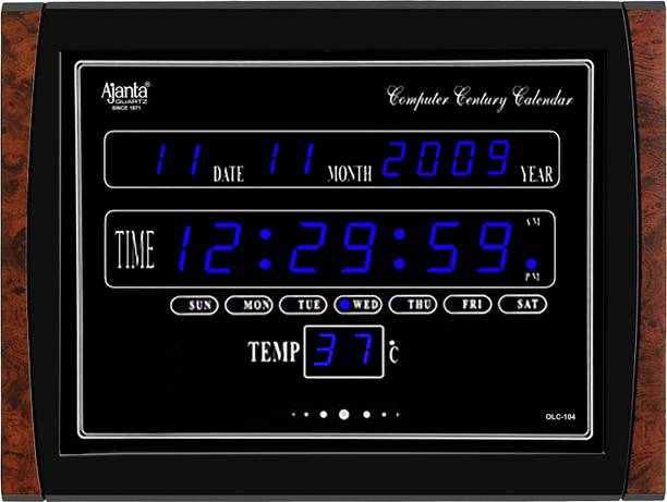 AJANTA डिजिटल 29.6 cm X 3.1 cm दीवार घड़ी