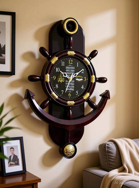 velora creation Analog 35 cm X 24 cm Wall Clock