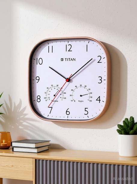 Titan एनालॉग 28 cm X 28 cm दीवार घड़ी