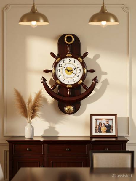 Shrijay Analog 36 cm X 26 cm Wall Clock