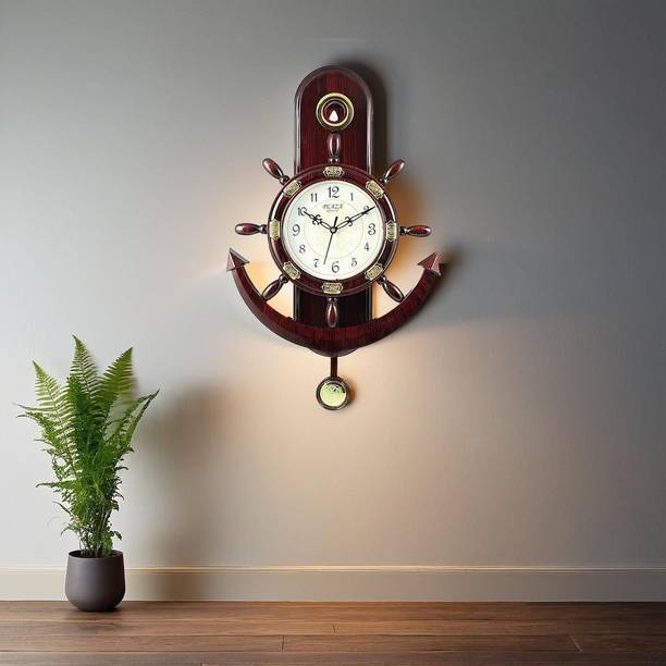A&A Plaza Pendulum Wall Clock Analog 36 cm X 32 cm Wall Clock