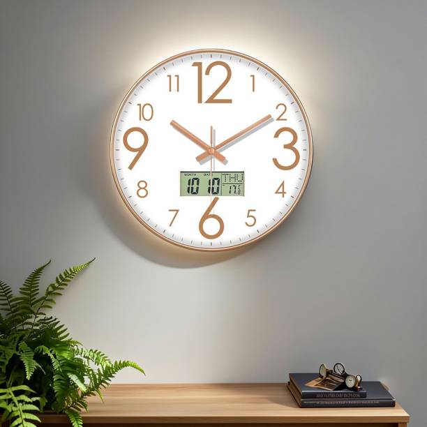 GINOYABROTHERS Analog-Digital 30 cm X 30 cm Wall Clock