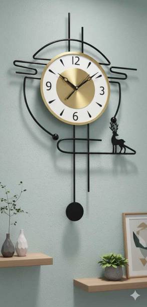 Funterest Analog 55 cm X 36 cm Wall Clock