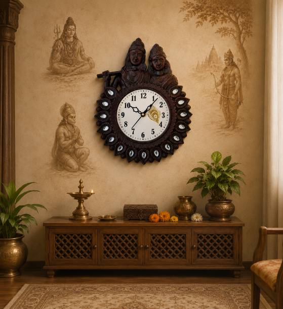 Tickify Analog 25 cm X 24 cm Wall Clock