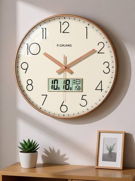 GINOYABROTHERS Analog-Digital 30 cm X 30 cm Wall Clock