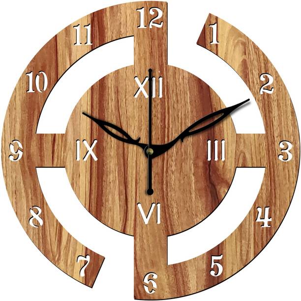 vpk Analog 30 cm X 30 cm Wall Clock (Beige, With Glass, Standard)
